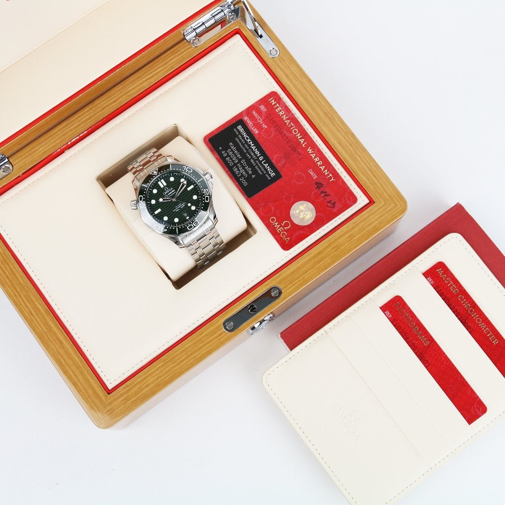 Omega Seamaster Diver 300m Green 42 (Zeer goed/ 2023), Staal, Staal, Polshorloge, Ophalen of Verzenden