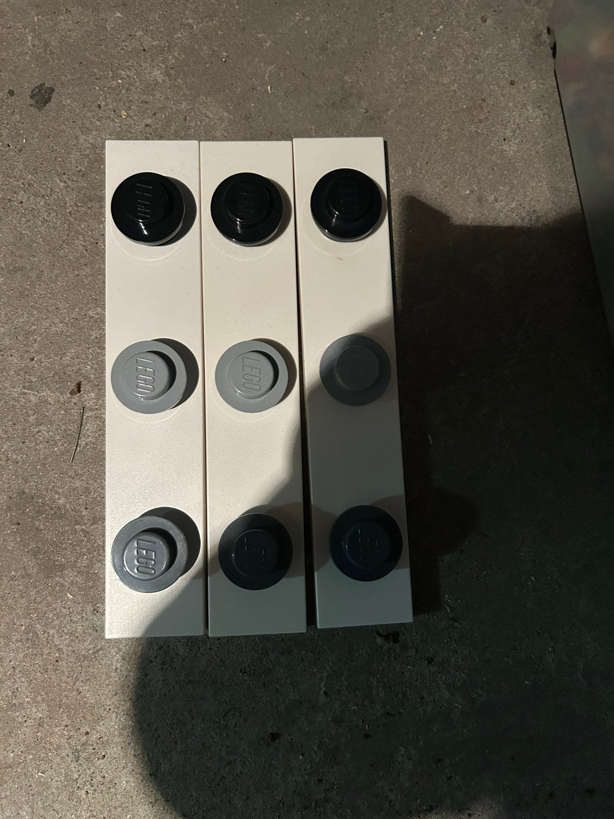 Lego Dots - 3x witte platen met zwarte en grijze studs, Ophalen, Gebruikt, Overige thema's, Lego