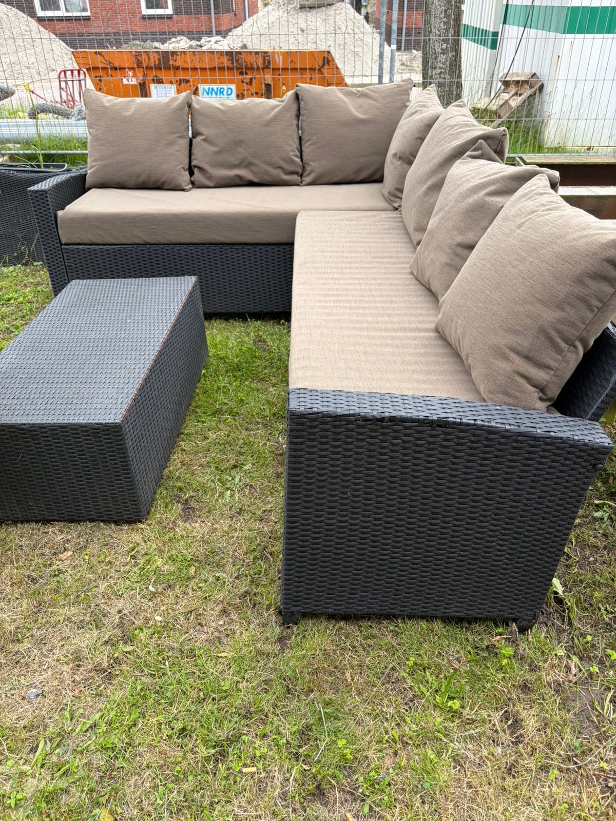 Z.g.a.n. wicker loungeset loungebank met nieuwe kussens, Ophalen, 6 zitplaatsen, Bank, Zo goed als nieuw