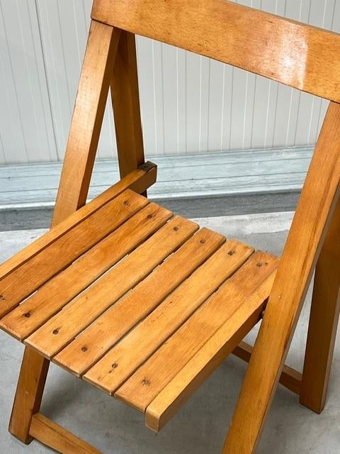 Jaren 70 klapstoel vintage Aldo Jacober retro folding chair, Gebruikt, Bruin, ., Vintage