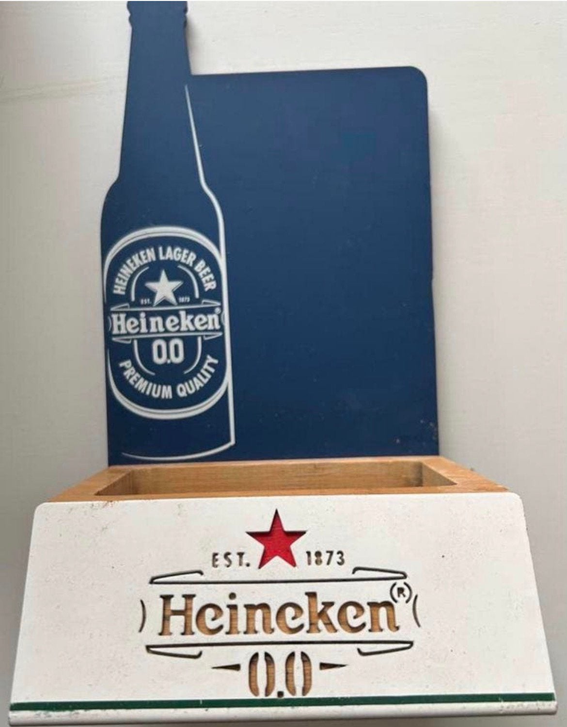 Heineken 0.0 Reclamebord / Viltjeshouder, Verzamelen, Biermerken, Ophalen of Verzenden, Zo goed als nieuw, Reclamebord, Plaat of Schild