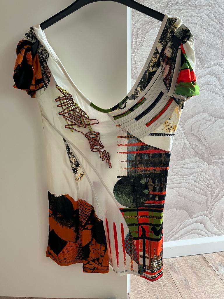 Apart Save The Queen L top shirt beige zwart oranje crème, Maat 38/40 (M), Wit, Ophalen of Verzenden, Zo goed als nieuw