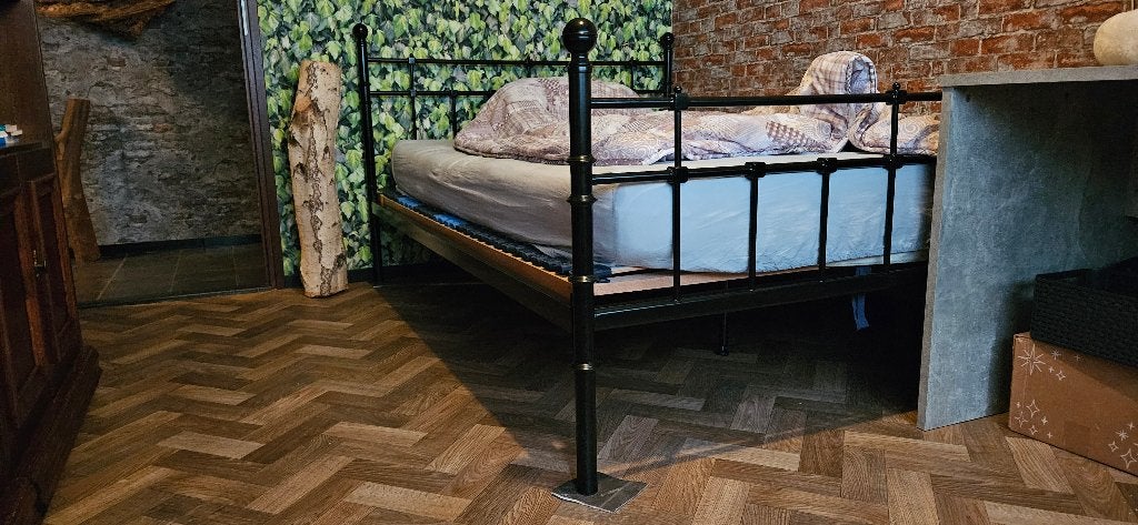 Ledikant met lattenbodem, Ophalen, Gebruikt, Tweepersoons, 140 cm