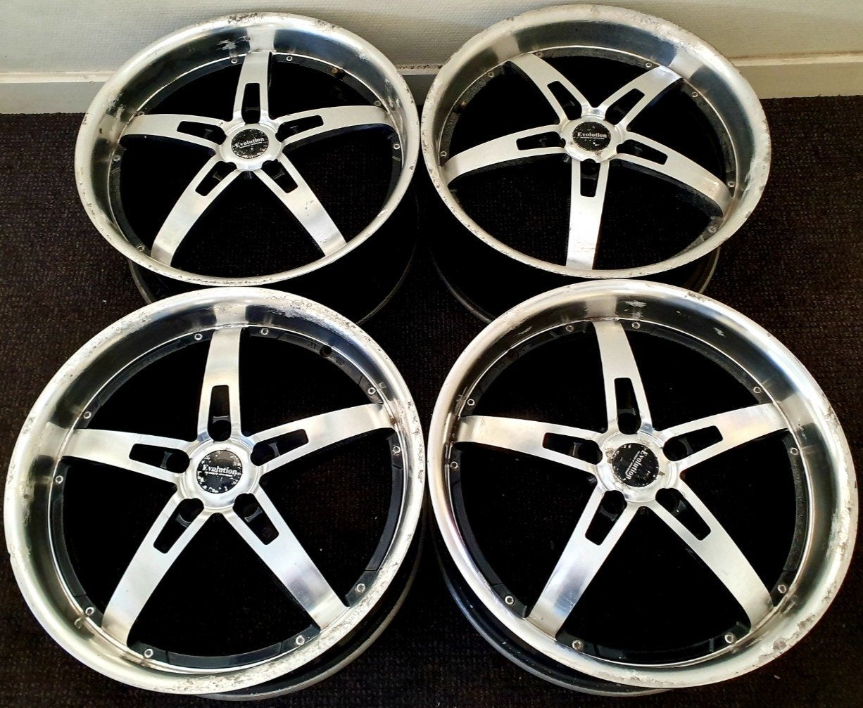 EVOLOUTION 20INCH LM VELGEN BLACK POLISHED BMW VW TRANSPORT, Auto-onderdelen, Banden en Velgen, Gebruikt, Velg(en), Ophalen of Verzenden
