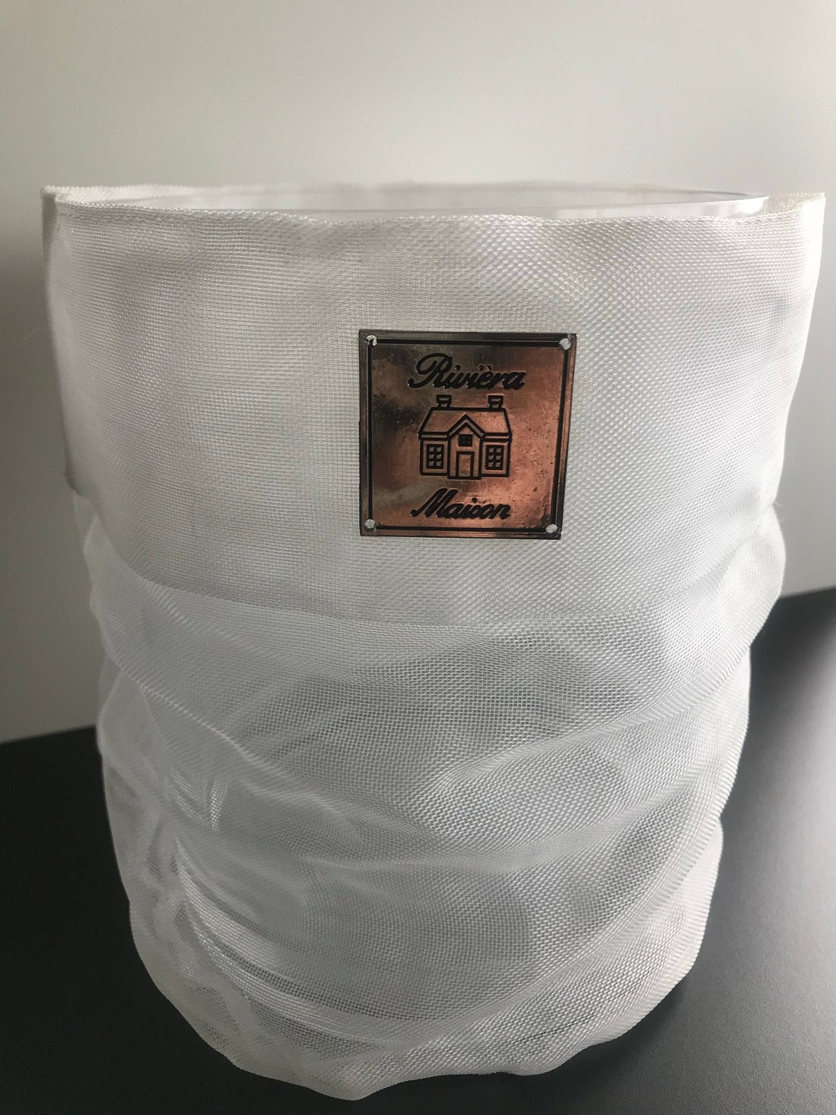 Riviera Maison Vaas met Witte Hoes, Ophalen, Zo goed als nieuw, Wit, Glas
