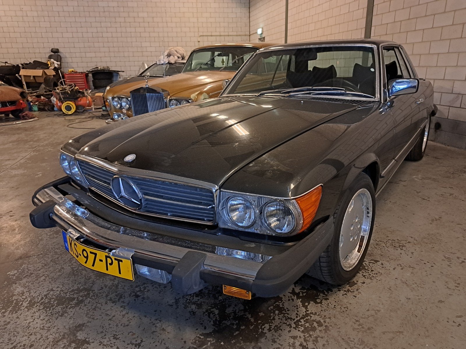 Mercedes 350 slc oldtimer v8 125.800 km gelopen!amg,zwart, Auto's, Oldtimers, Automaat, Mercedes-Benz, Bedrijf, Coupé