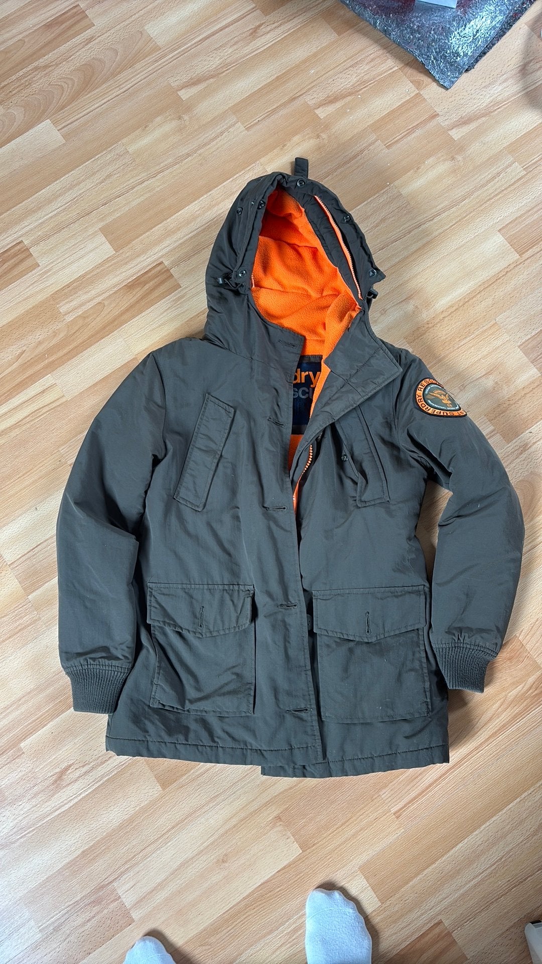 Winterjas superdry gebruikt maat M, Kleding | Dames, Ophalen, Gedragen, Maat 38/40 (M), Groen