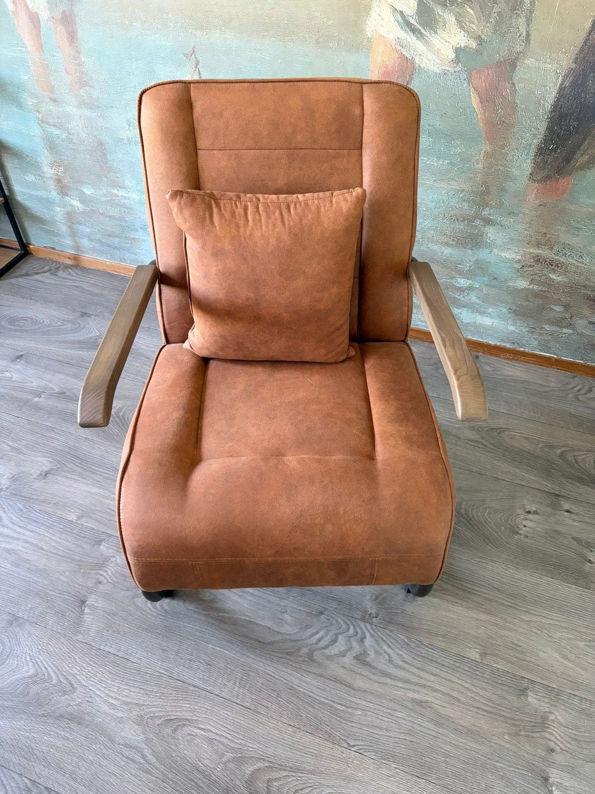 Fauteuil Ivar cognac van leenbakker, Ophalen, 75 tot 100 cm, Zo goed als nieuw, Cowboy