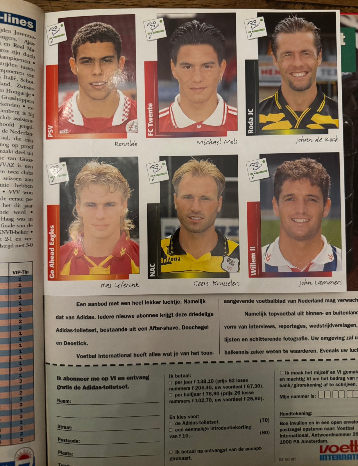 Ronaldo Panini voetbal 96 plaatje, Ophalen of Verzenden, Zo goed als nieuw