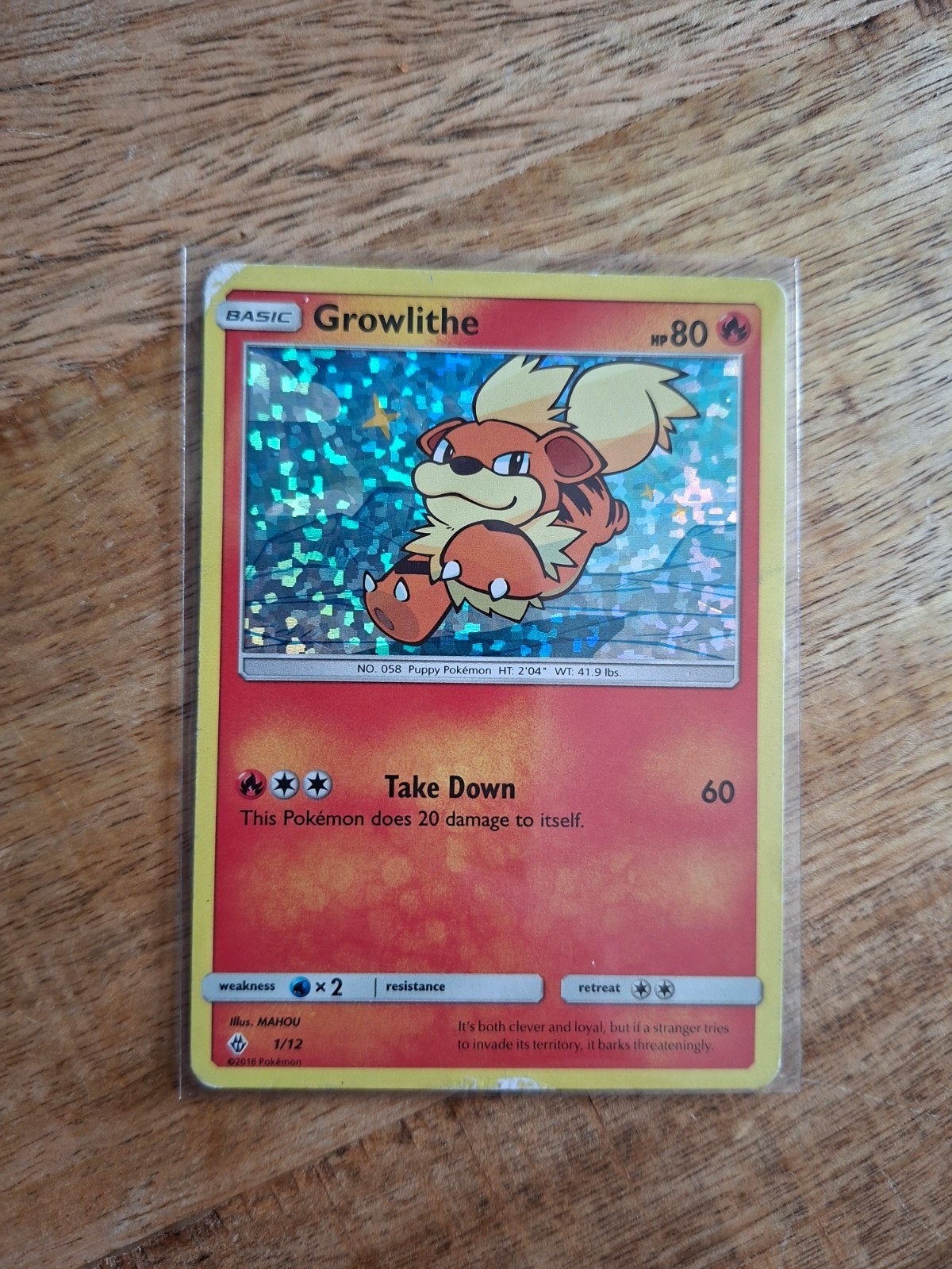 Growlithe Pokémon Kaart - Foil McDonalds, Ophalen of Verzenden, Gebruikt, Losse kaart, Foil
