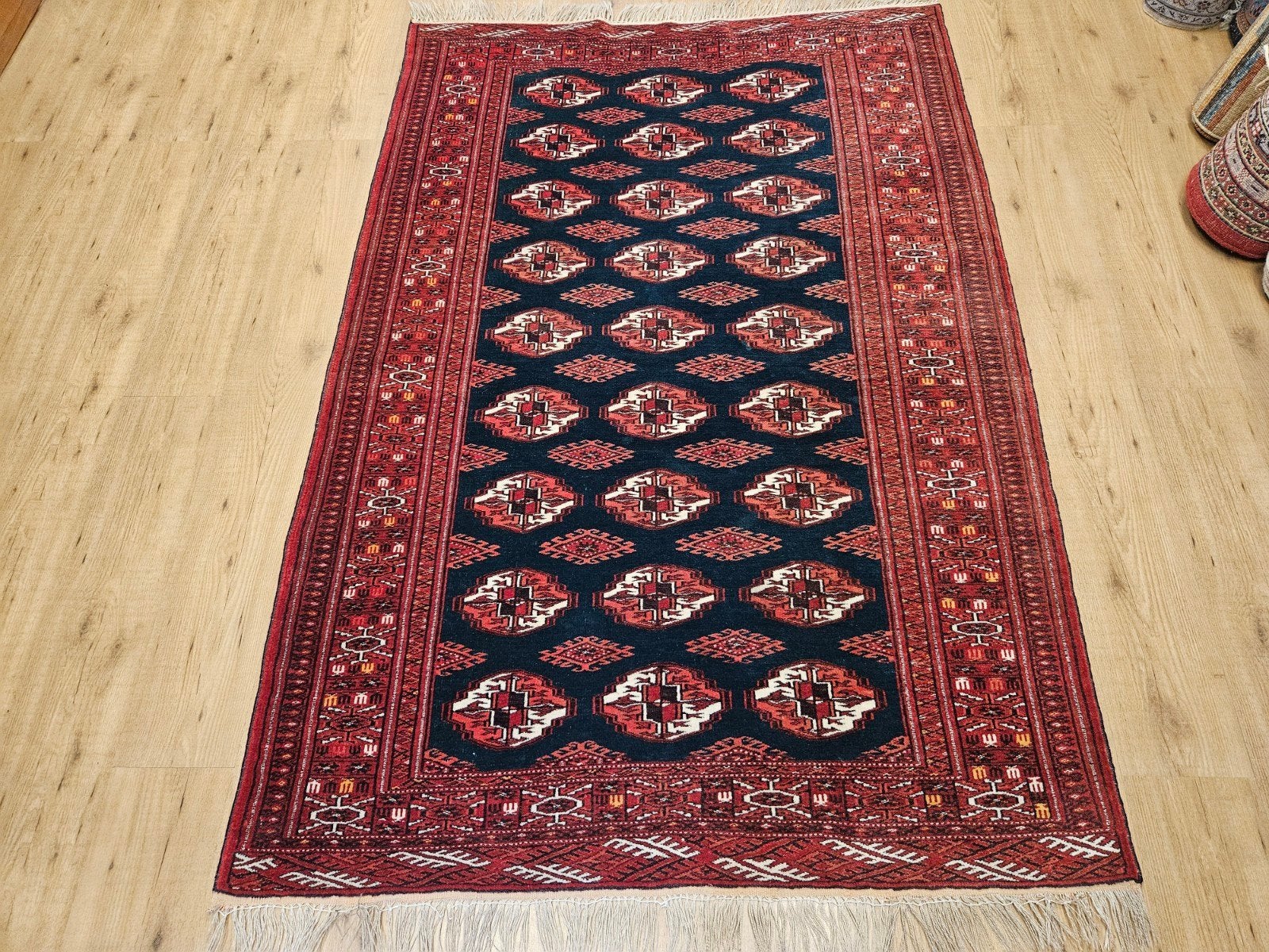 Vintage handgeknoopt oosters tapijt bochara 210x132, Huis en Inrichting, Stoffering | Tapijten en Kleden, Info@SlatsAntiek.nl