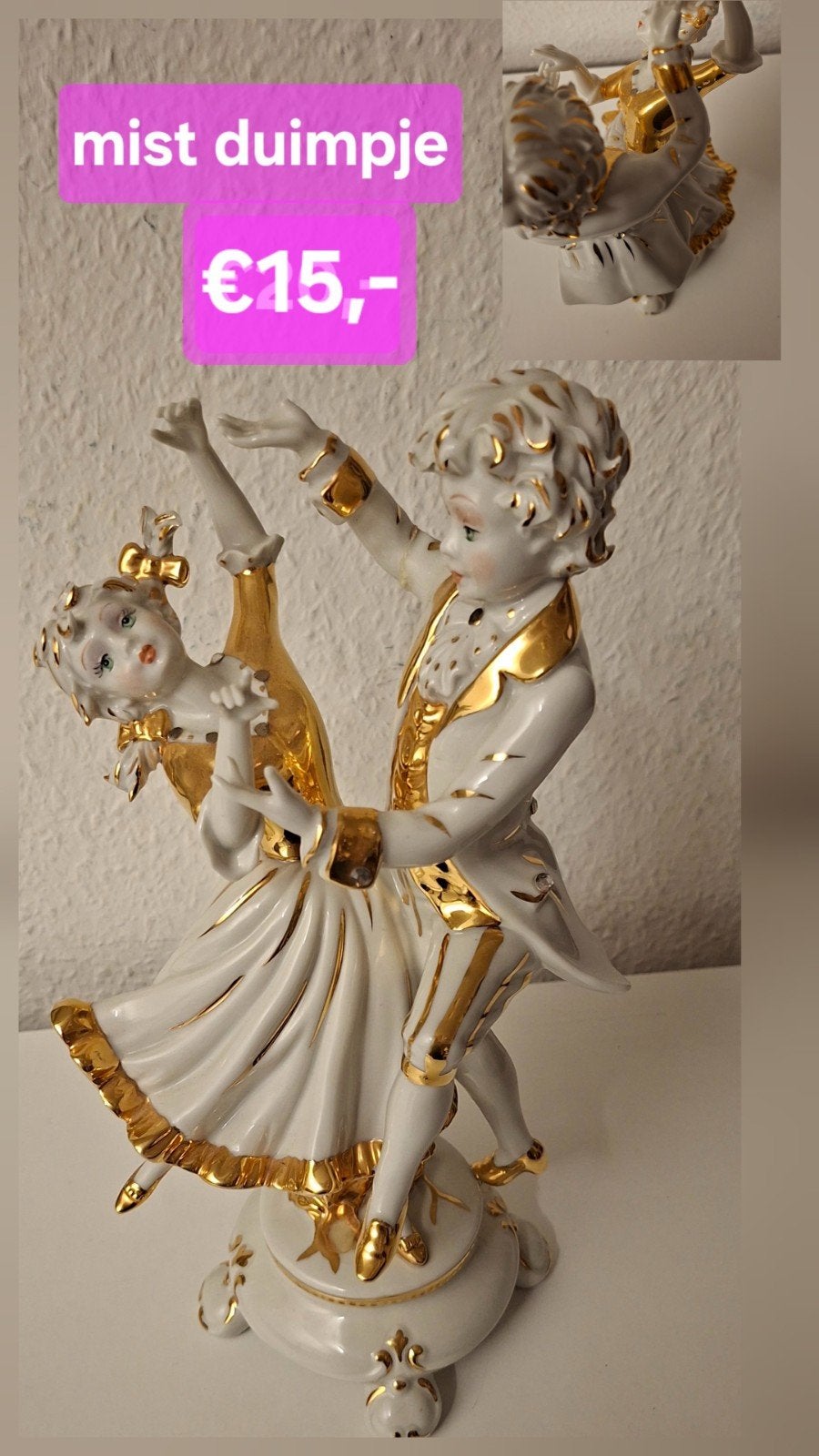 diverse capodimonte porselein met bladgoud, Ophalen of Verzenden