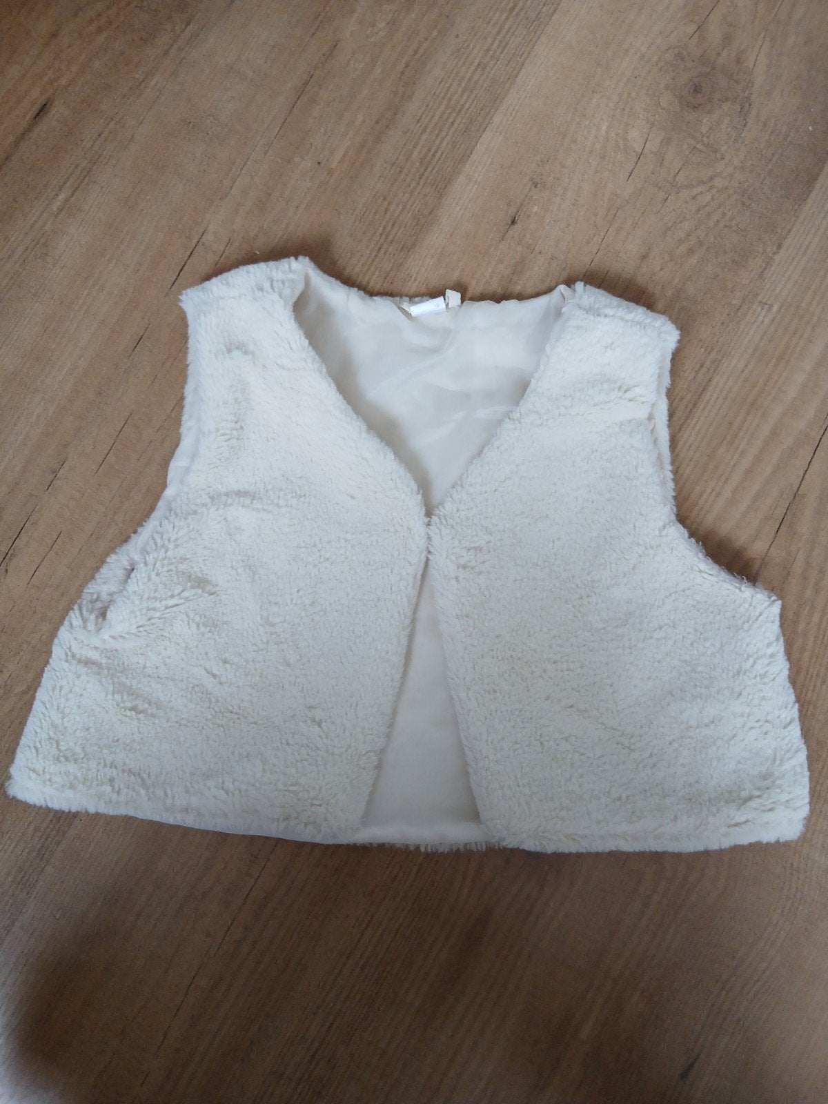 roomwitte teddy gilet zacht 122 128, Ophalen of Verzenden, Zo goed als nieuw, Meisje, Overige typen