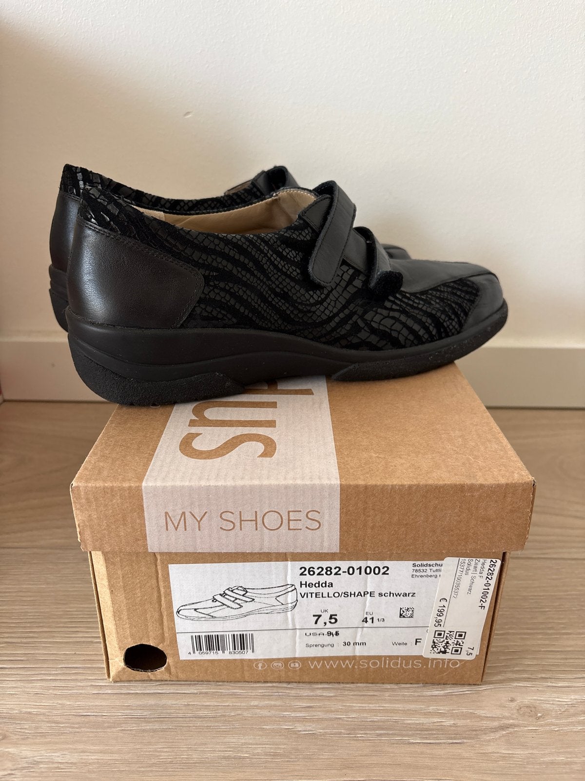 Solidus Hedda Comfort Schoenen Zwart Maat 41.5, Ophalen of Verzenden, Nieuw, Zwart, Instappers