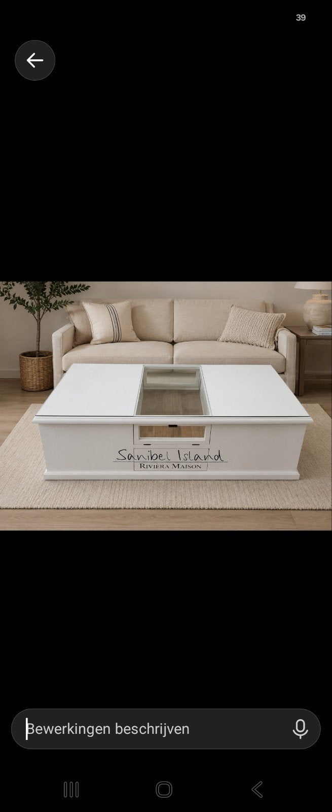 Riviera Maison Sanibel Island Salontafel, Glas, Ophalen of Verzenden, Gebruikt, Modern, Landelijk, Riviera Maison