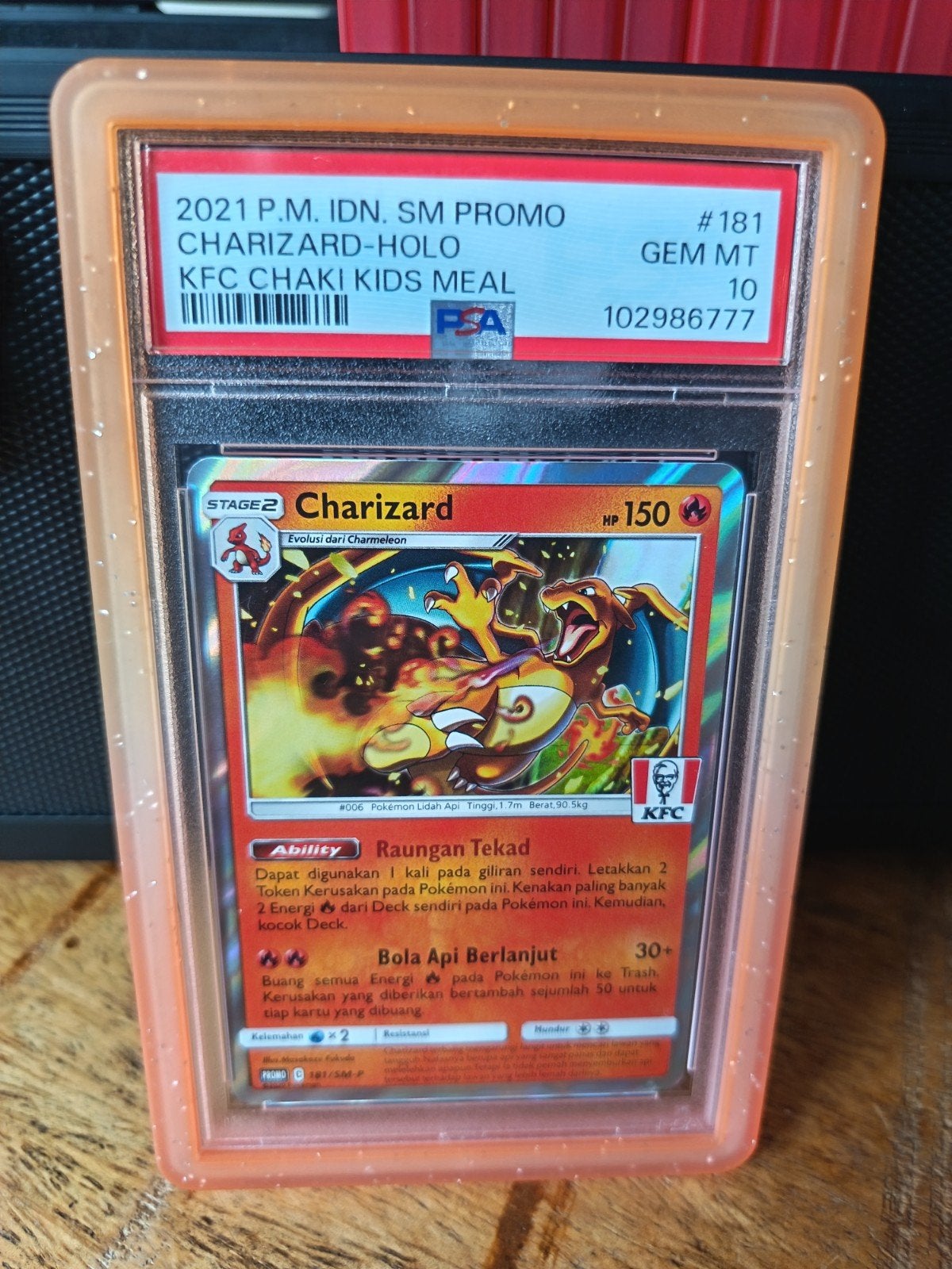 Pokémon Charizard Promo KFC #181 PSA 10 GEM MT, Hobby en Vrije tijd, Ophalen of Verzenden, Nieuw, Losse kaart, Foil