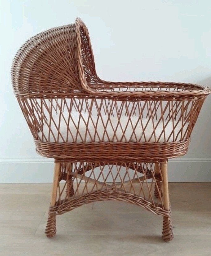Vintage Rotan Wieg, Ophalen, Gebruikt, Wieg