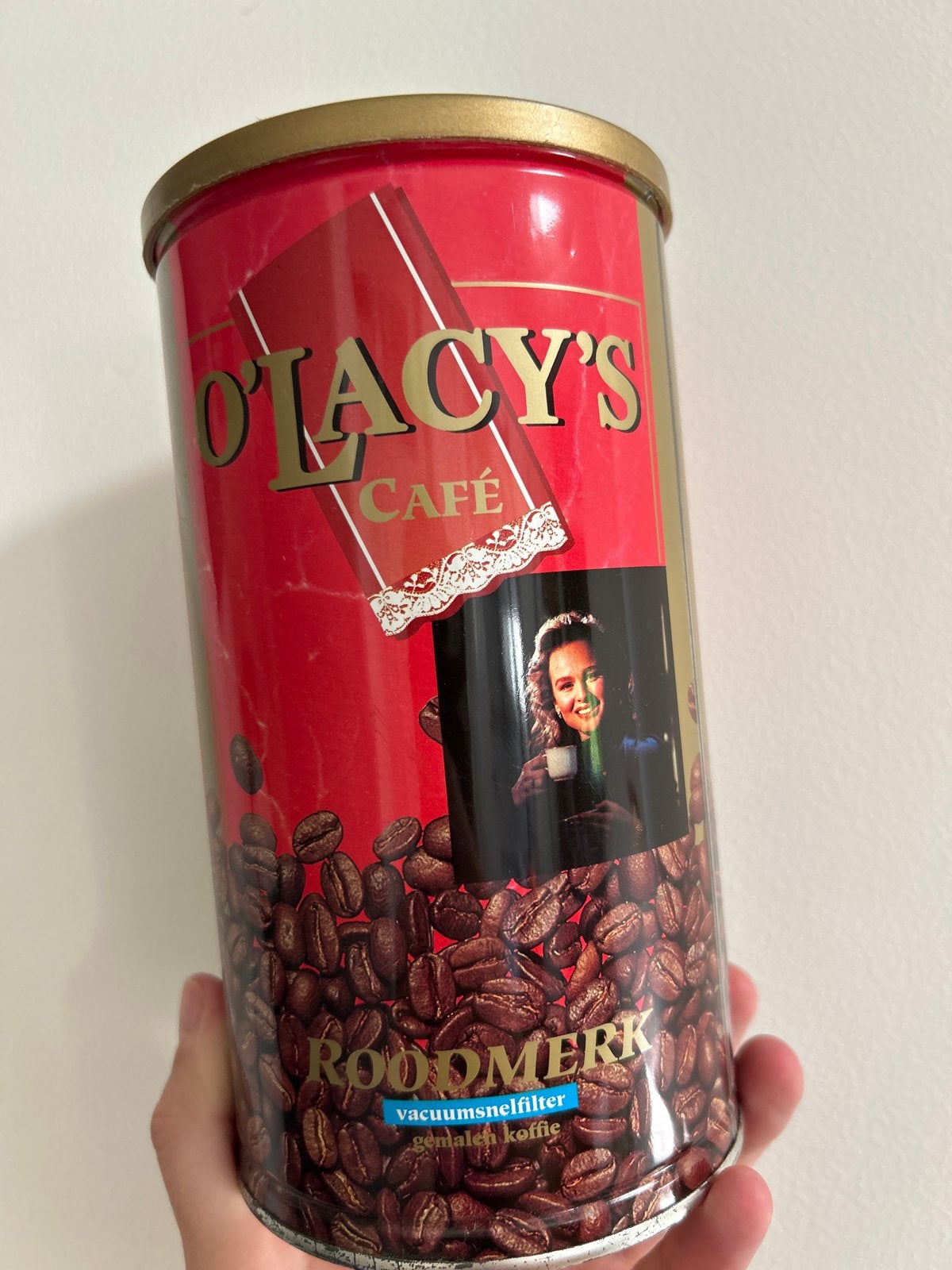 Vintage O'Lacy's Café koffiebus - Roodmerk (voor 1993), Ophalen of Verzenden, Gebruikt, Koffie, Overige merken