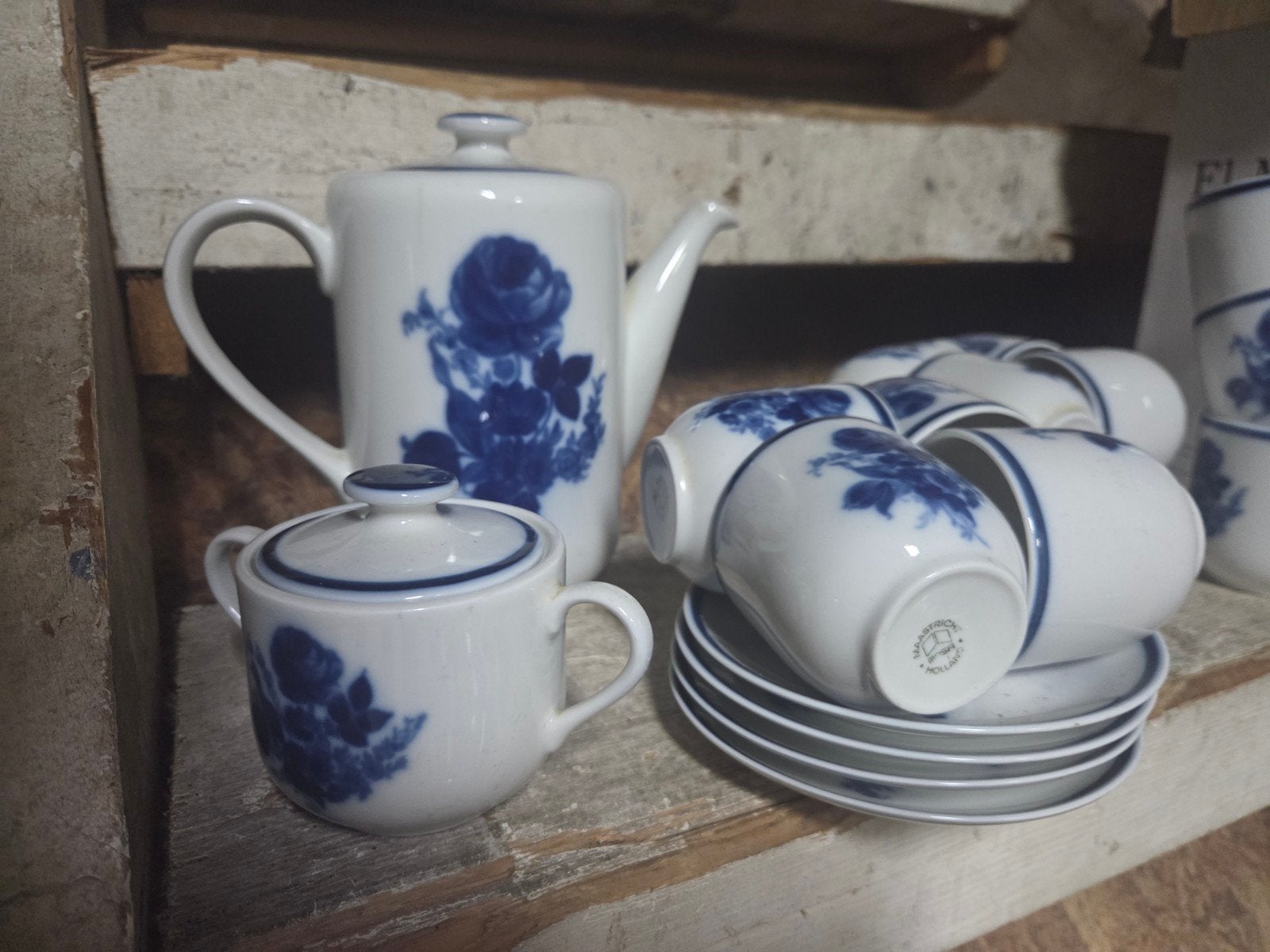 Mosa Maastricht Holland Delfts Blauw Koffieservies, Antiek en Kunst, Ophalen of Verzenden