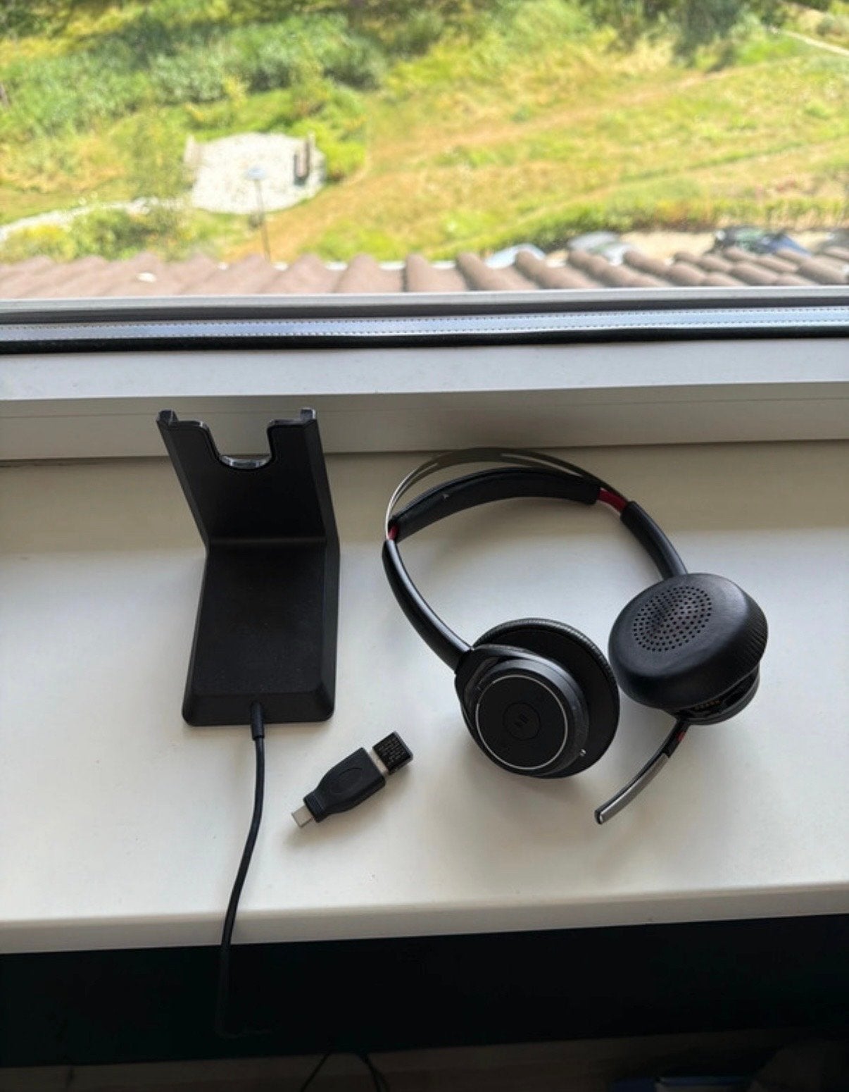Plantronics USB Headset met Oplaadstation, Overige merken, Ophalen of Verzenden, Zo goed als nieuw, Over-ear