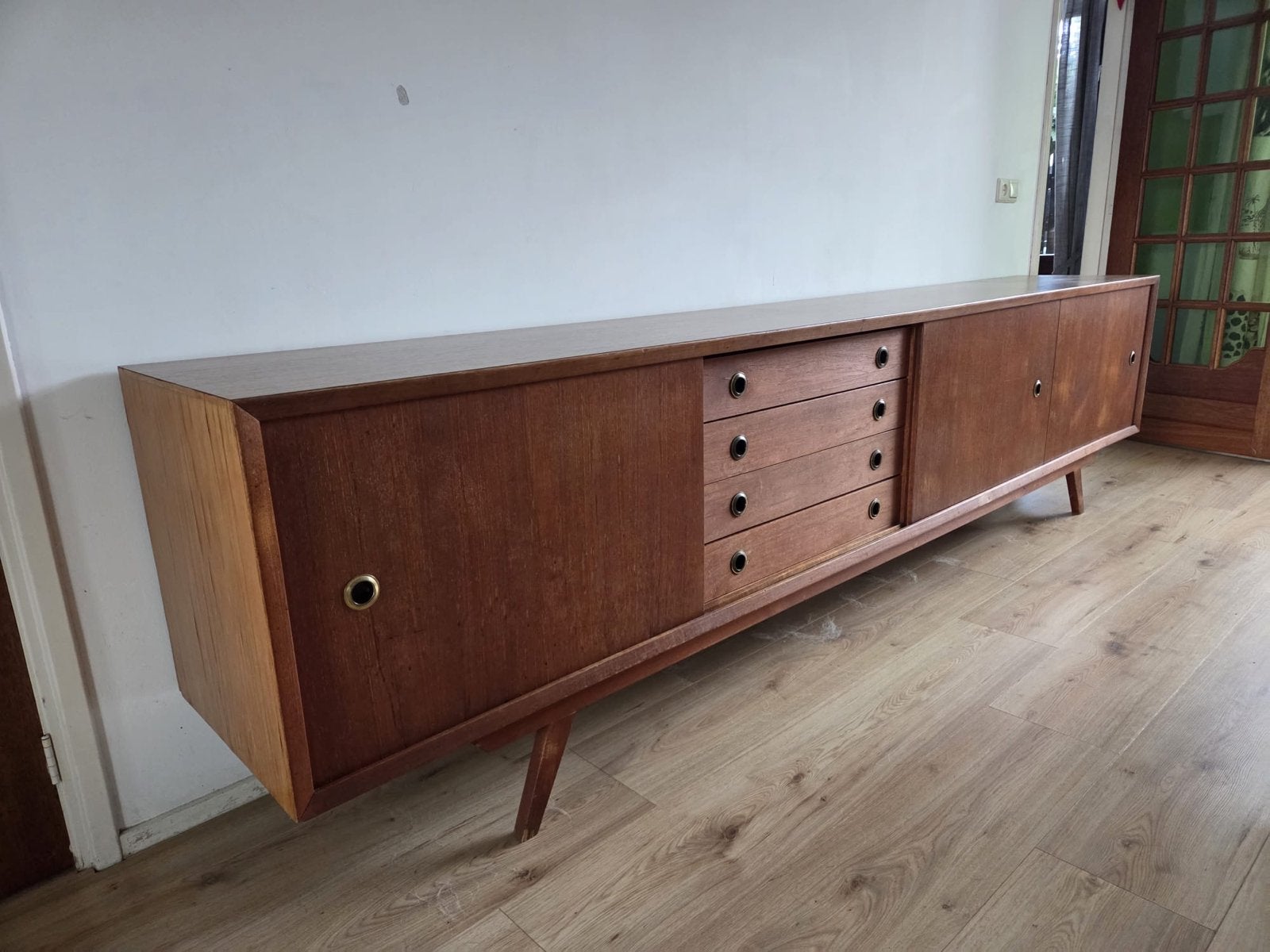 Mid-century Vintage Dressoir - Jaren '60 Teak Hout, Ophalen, Gebruikt, Teakhout, 200 cm of meer