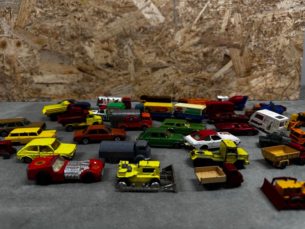 Vintage Partij Modelauto's Matchbox Lesney&Majorette - ReK4, Gebruikt, Auto, Matchbox, Ophalen of Verzenden