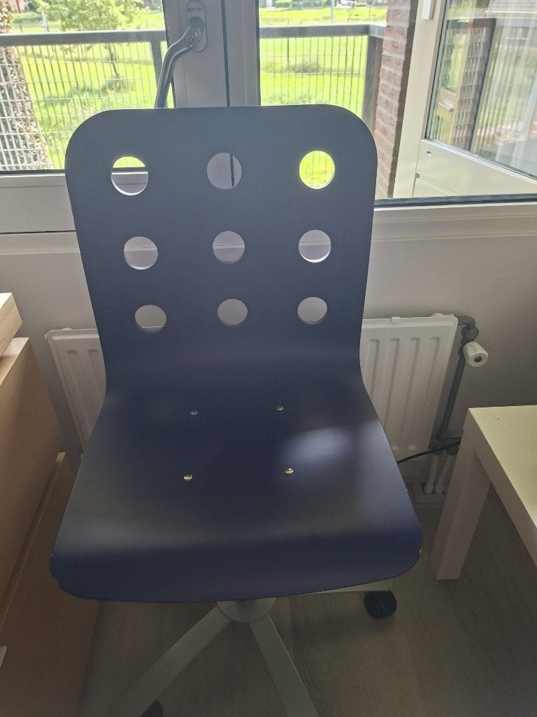 Ikea bureau stoel blauw, Ophalen, Gebruikt, Blauw, Bureaustoel