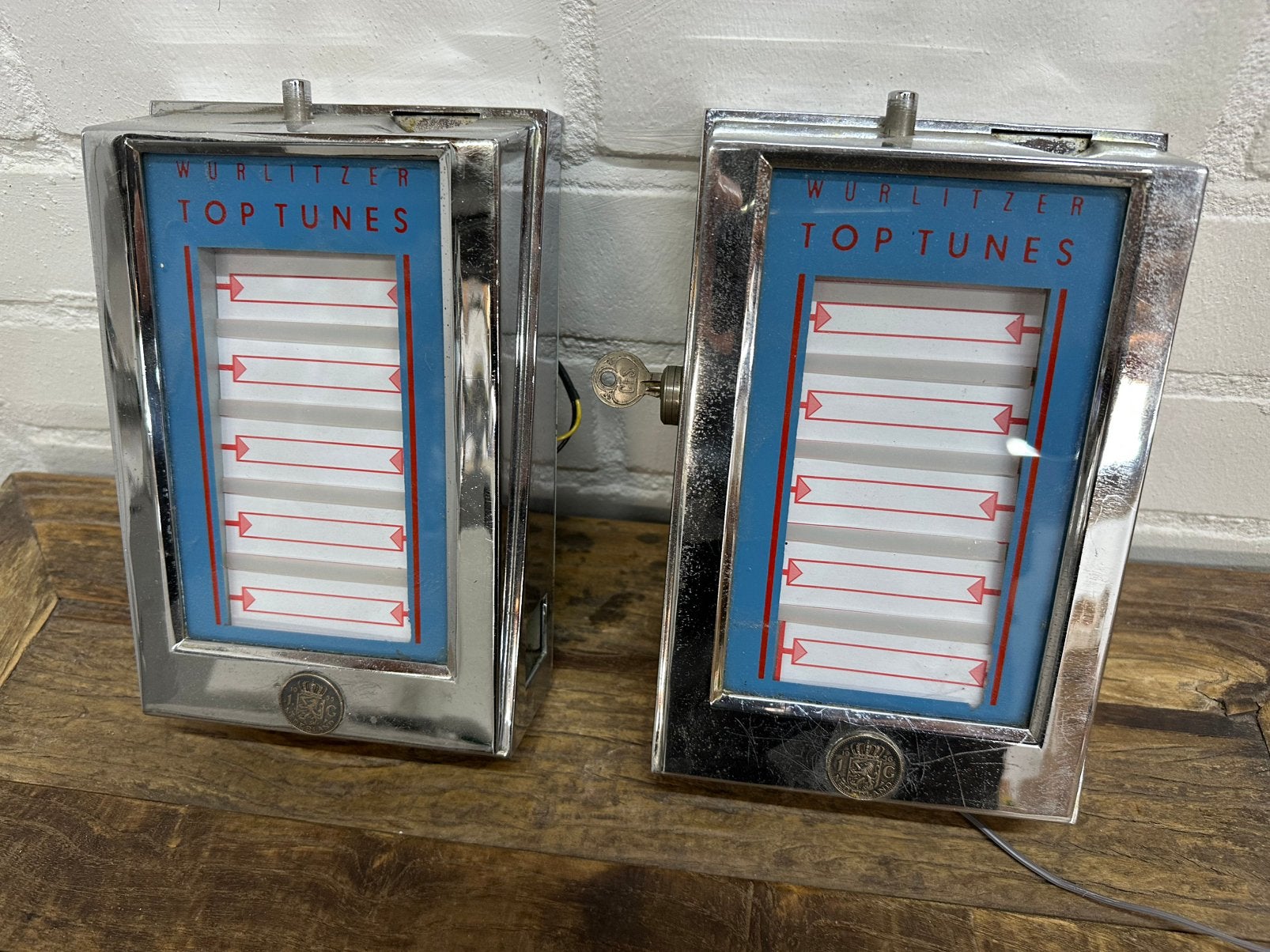2 wurlitzer wallboxen, Verzamelen, Automaten | Jukeboxen, Ophalen of Verzenden, Zo goed als nieuw, Wurlitzer
