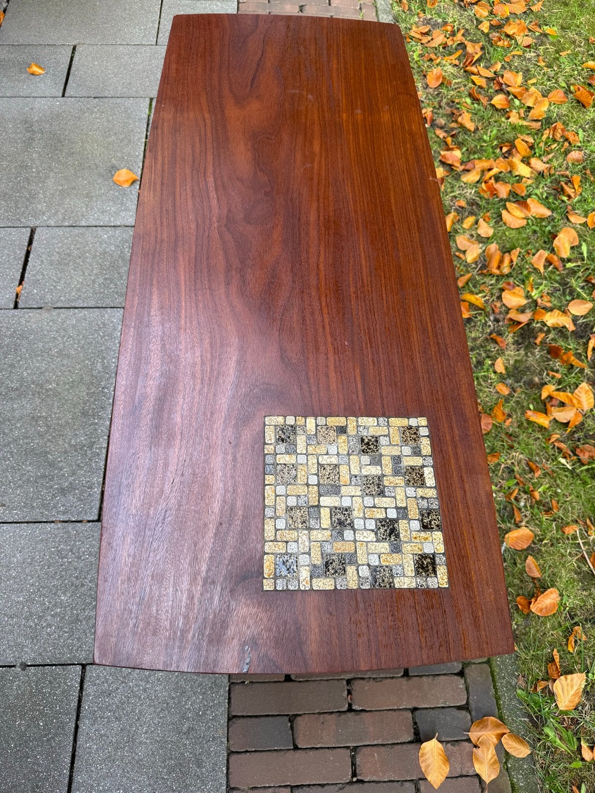 Salontafel Van Teeffelen stijl, jaren '60 met tegelblad, Ophalen, Minder dan 50 cm, Gebruikt, 50 tot 100 cm