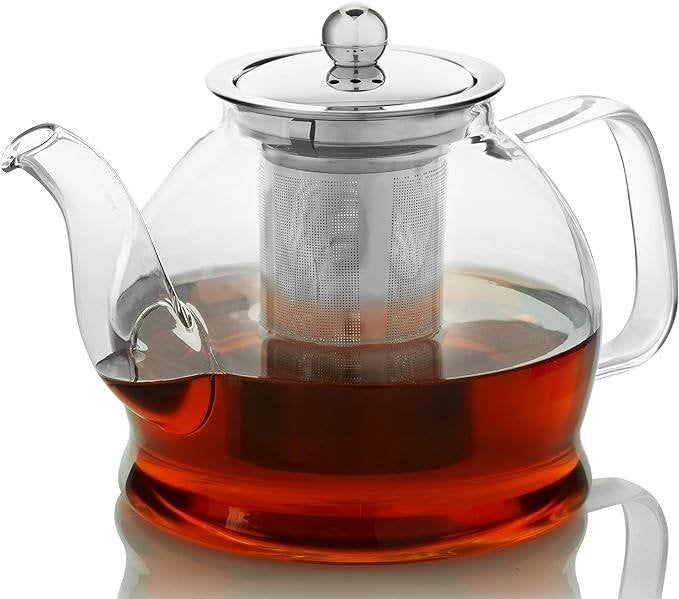 Willow & Everett Theepot met zeef-inzetstuk 1 liter (nieuw0, Overige typen, Nieuw, Ophalen of Verzenden, Glas