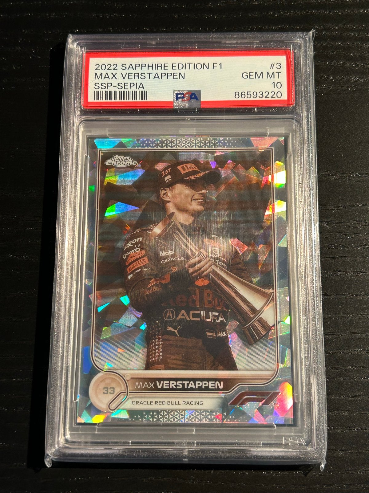 2022 Topps chrome Sapphire Edition F1 SSP-Sepia PSA 10, Ophalen of Verzenden, Nieuw, Formule 1