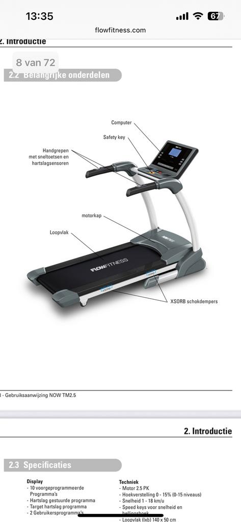 Loopband incl 15 incline, Ophalen, Gebruikt, Loopband