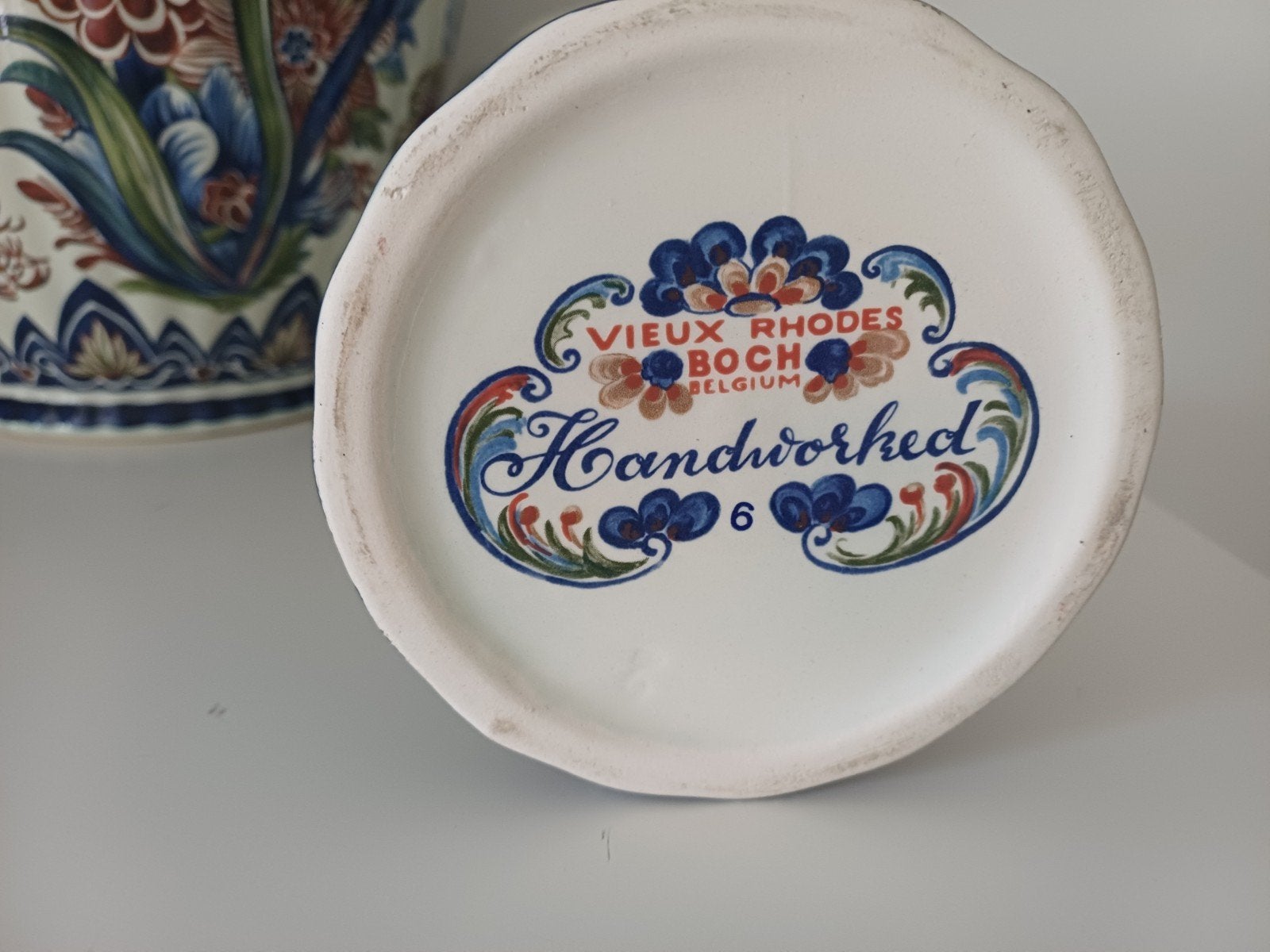 Prachtige Boch Vieux Rhodes Handworked vaas en pot, Ophalen