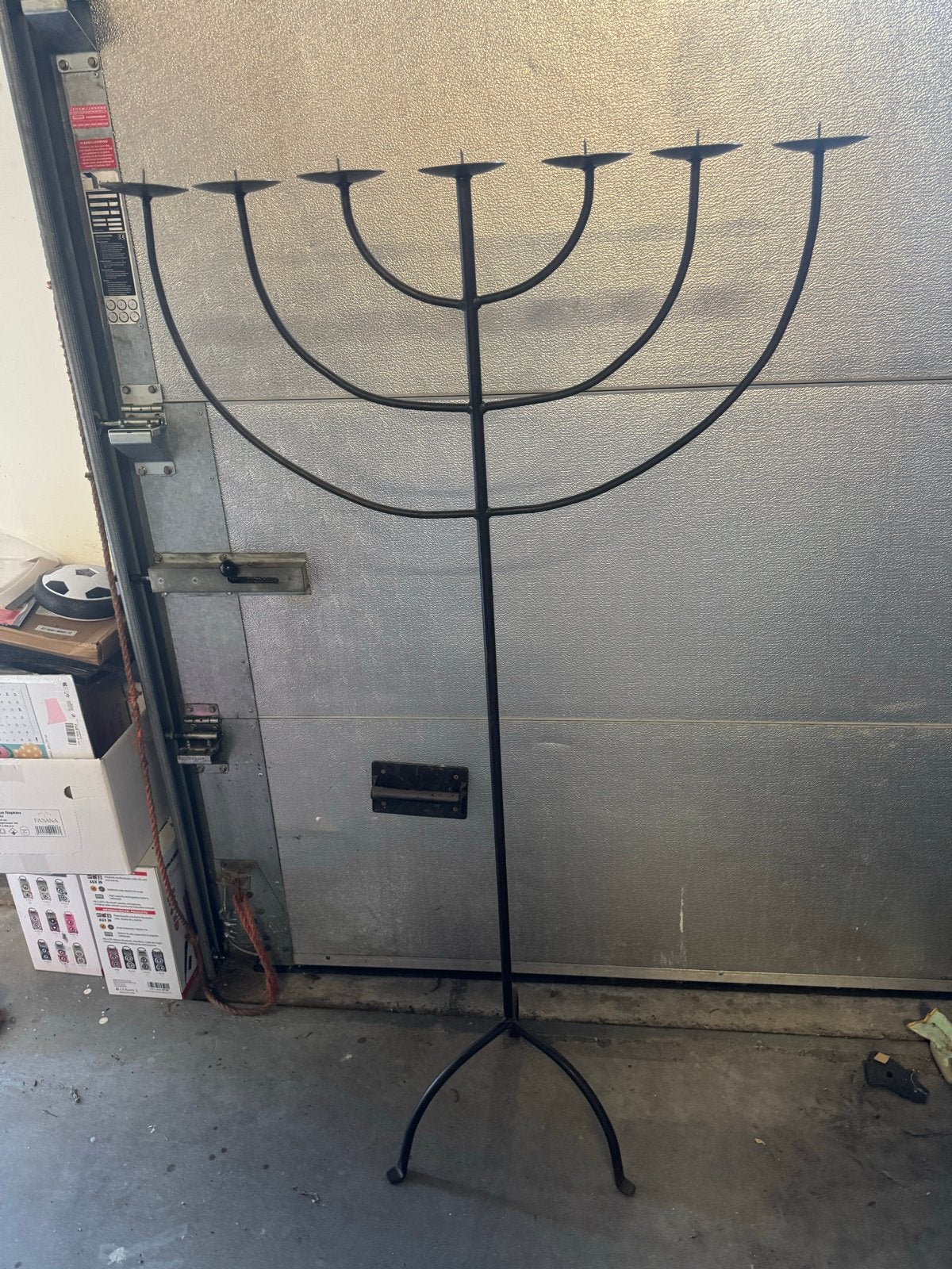 Grote 7-armige Menora / Kandelaar – 157 cm, Ophalen, Overige materialen