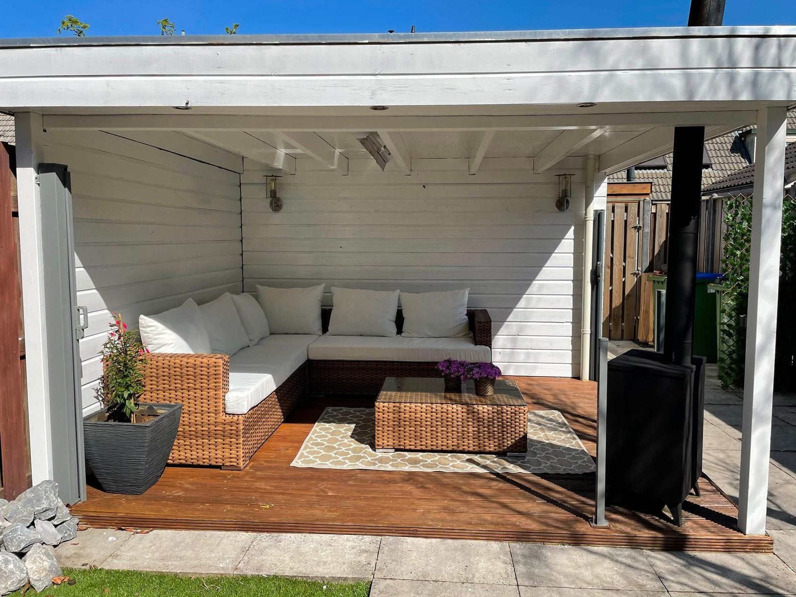 Mooie Fonteyn Loungeset 5 personen + Salontafel met glas!, Ophalen, 5 zitplaatsen, Gebruikt, Loungeset