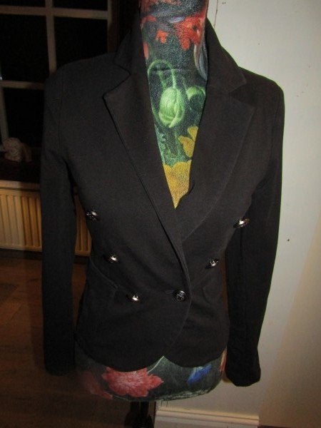 F1181 ELVIRA mt S jasje jersey zwart military, Verzenden, Zwart, Zo goed als nieuw, Jasje