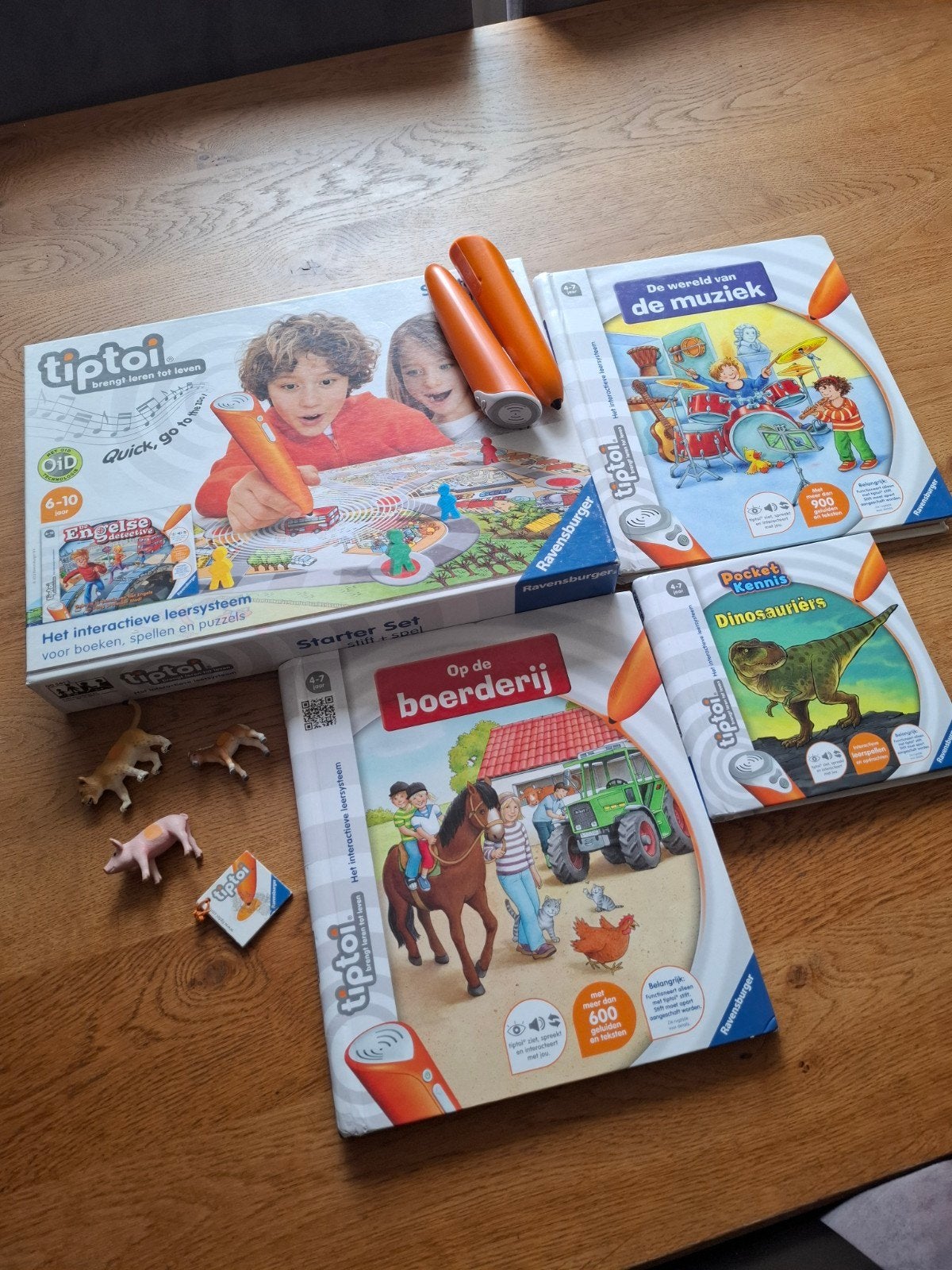 Tiptoi: 2 pennen, 3 boeken, 3 dieren en 1 spel, Ophalen of Verzenden, Zo goed als nieuw, Taal en Lezen, Met geluid