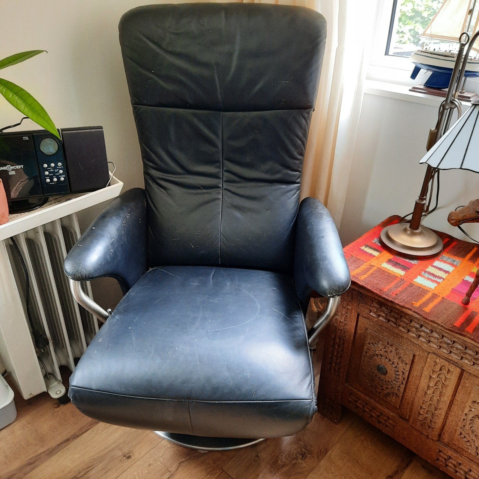 Relaxstoel  zwart, Ophalen, Strak, Gebruikt, Minder dan 75 cm