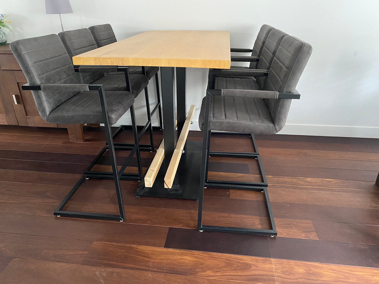 Bartafel LxBxH 160x80x109cm incl. 6 barstoelen, Ophalen, Zo goed als nieuw
