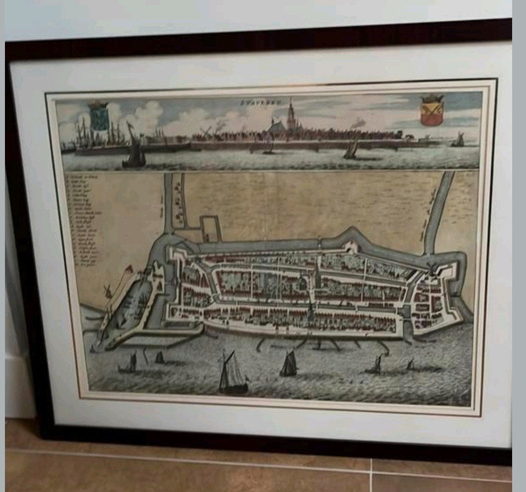 Stadsplattegrond Stavoren Bernardus Schotanus a Sterringa, Bernardus Schotanus a Sterringa, 2000 tot heden, Ophalen of Verzenden