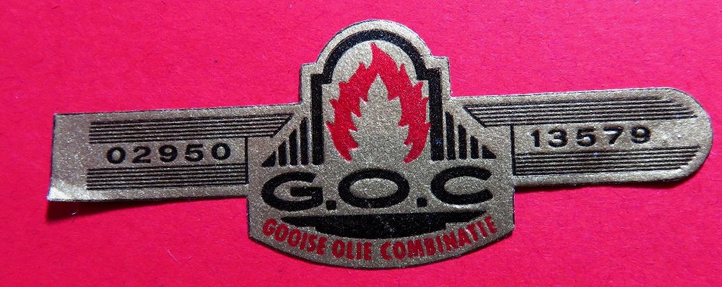 Reclamebandje G.O.C. Gooise Olie Combinatie, Verzenden, Gebruikt, Sigarenbandjes