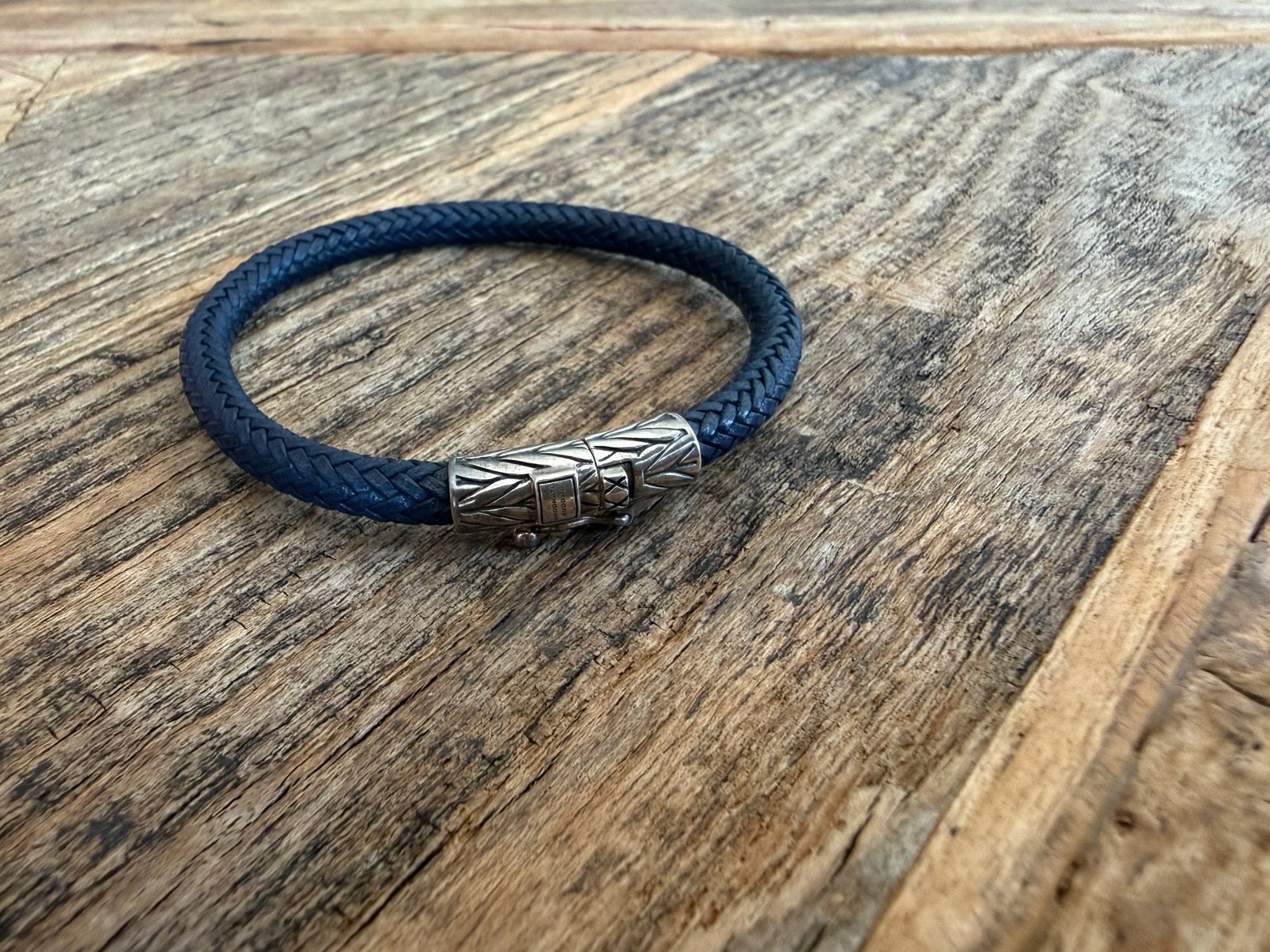 Buddha to Buddha armband Ellen leer Navy, Ophalen of Verzenden, Zo goed als nieuw, Leer