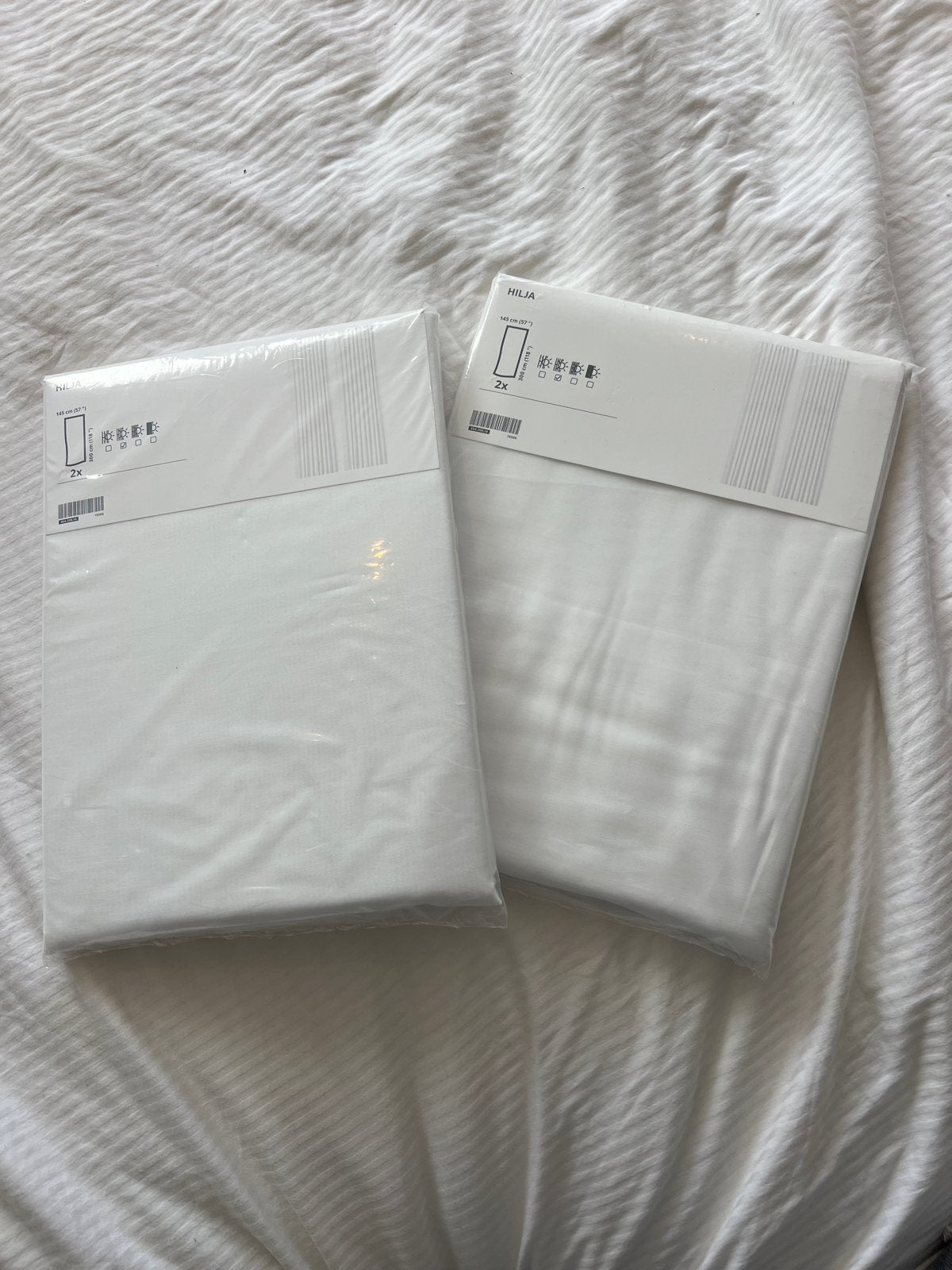 2x IKEA HILJA Gordijnen - Totaal 4 stuks, Wit, Nieuw, Ophalen of Verzenden, Lichtdoorlatend