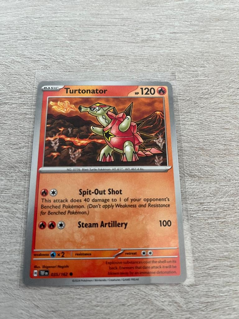 Turtonator 035/162 Temporal Forces - Pokémon Kaart, Ophalen of Verzenden, Nieuw, Losse kaart