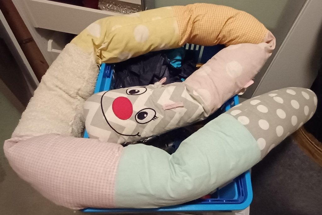 baby slangkussen van Babyjem, bontkleurig, zacht, Kinderen en Baby's, Ophalen of Verzenden, Gebruikt, Babyjem
