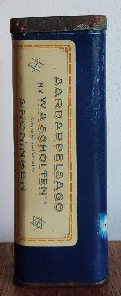 Blikje AARDAPPELSAGO N.V. W.A SCHOLTEN GRONINGEN, Ophalen of Verzenden, Gebruikt, Overige