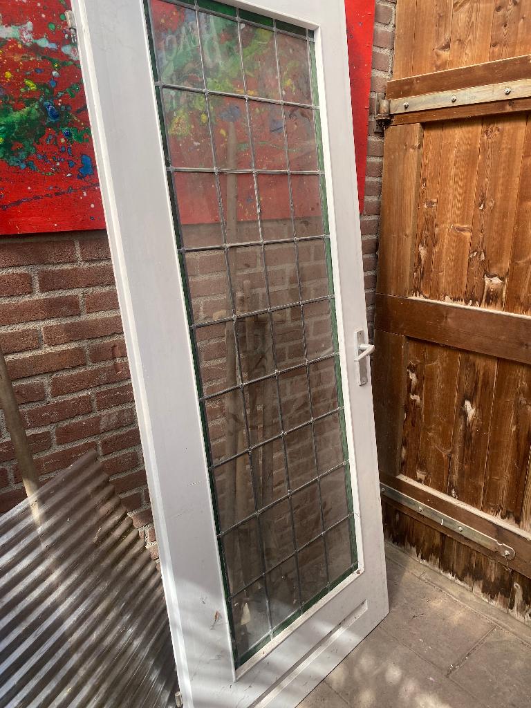 Binnendeur Glas in lood, Doe-het-zelf en Verbouw, Deuren en Horren, Ophalen, Gebruikt, 80 tot 100 cm, Binnendeur