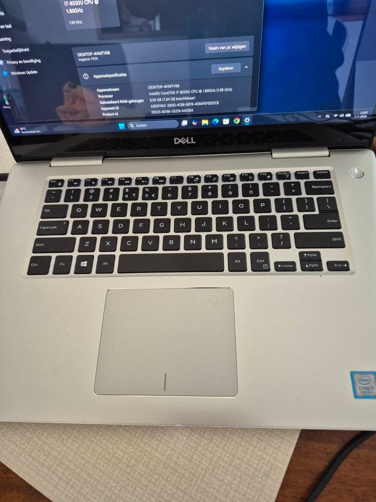 Dell Inspiron 7570 i7 8GB 238GB SSD FULL HD TOUCHSCREEN, Computers en Software, Ophalen, Met videokaart, 2 tot 3 Ghz, 8 GB