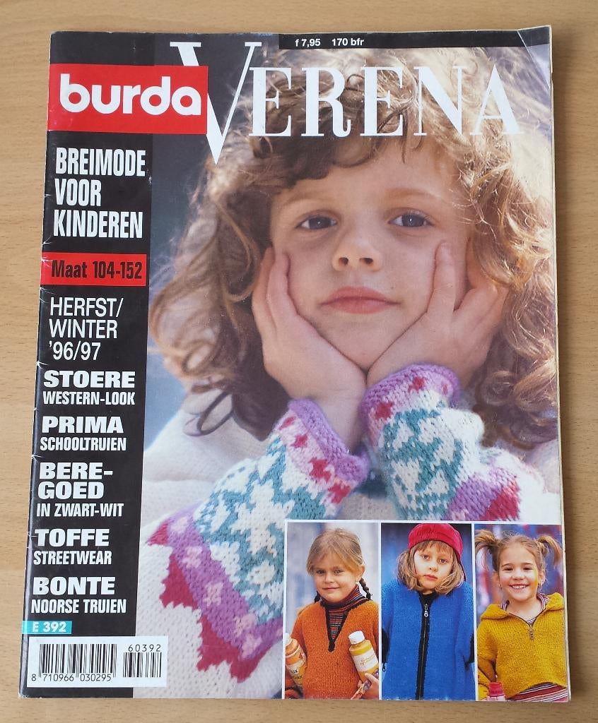 Breien -Burda/Verena -Breimode vr. Kinderen -hfst/wint 96/97, Hobby en Vrije tijd, Breien en Haken, Gebruikt, Ophalen of Verzenden