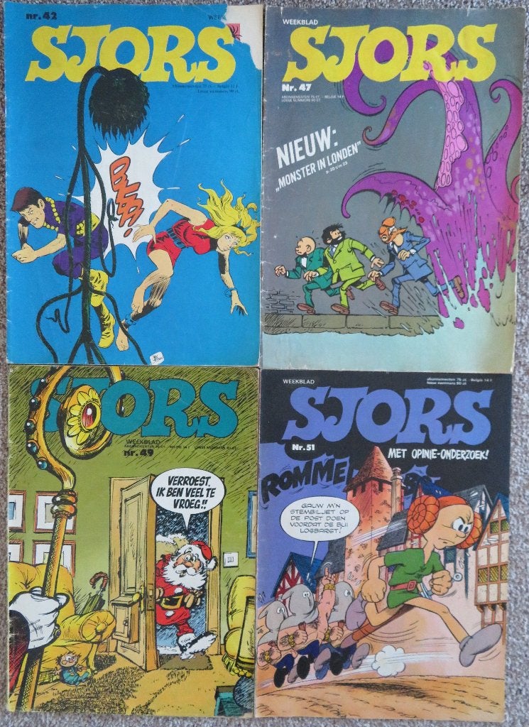 Sjors - stripbladen uit 1974, Gelezen, Europa, Ophalen of Verzenden, Meerdere comics